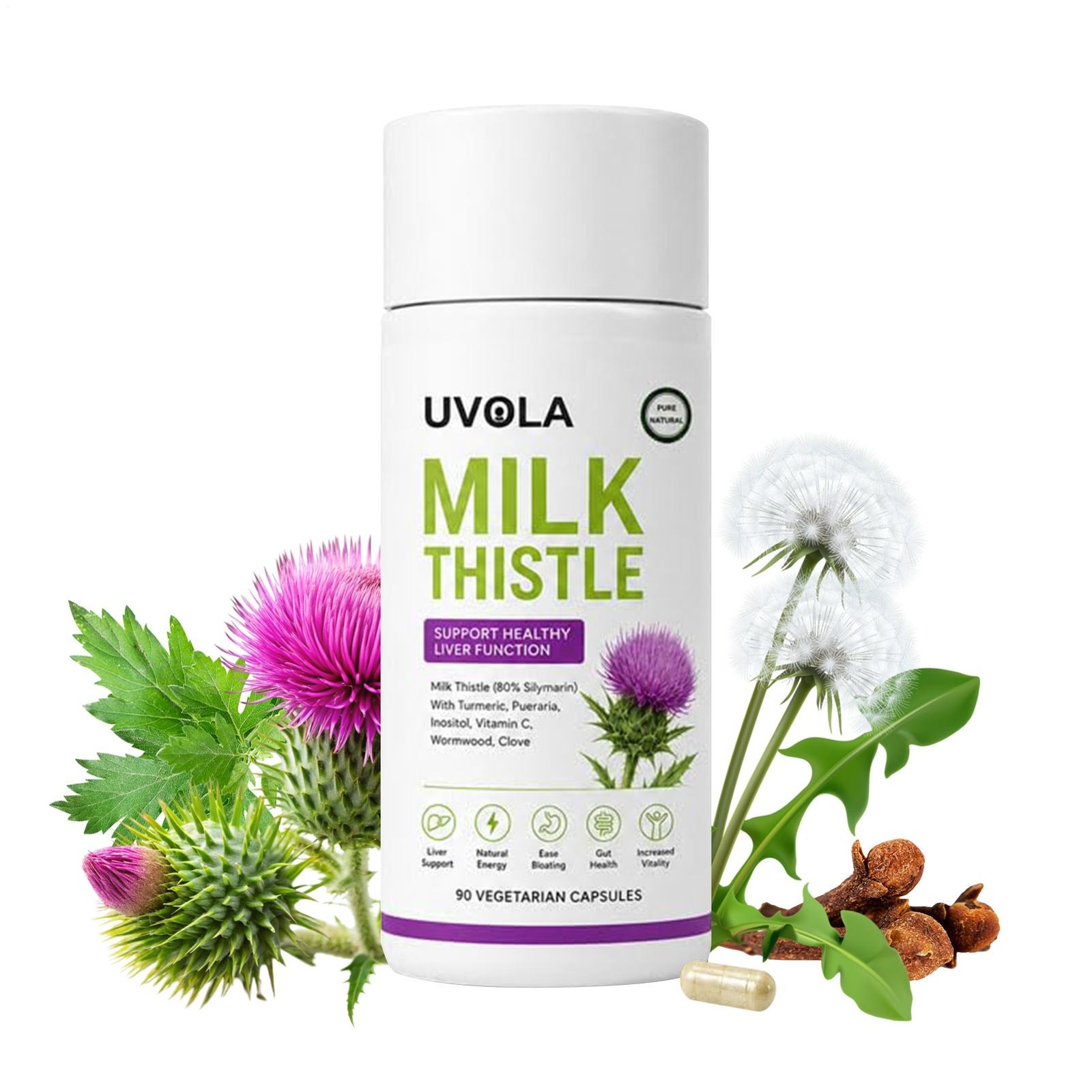 Uvola Milk Thistle Supplement 90 Tablets Liver Maintenance Support Nutrient Bala