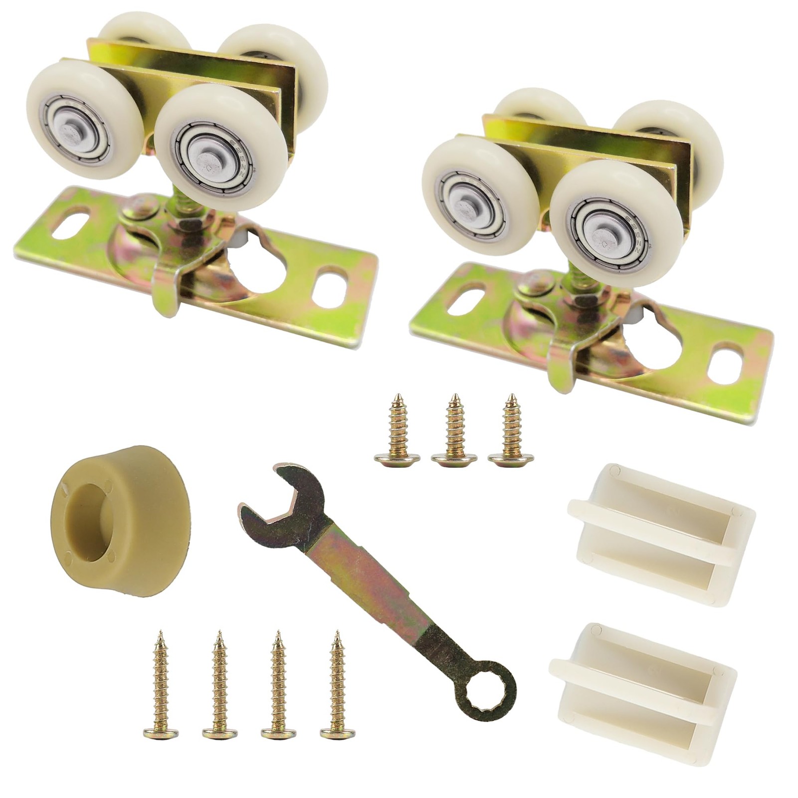 7/8" Pocket Door Ball Bearing Quad Hangers Fit 1 inches, N 7449