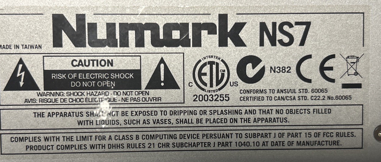 Numark NS7 DJ Turntable Controller With NSFX Control