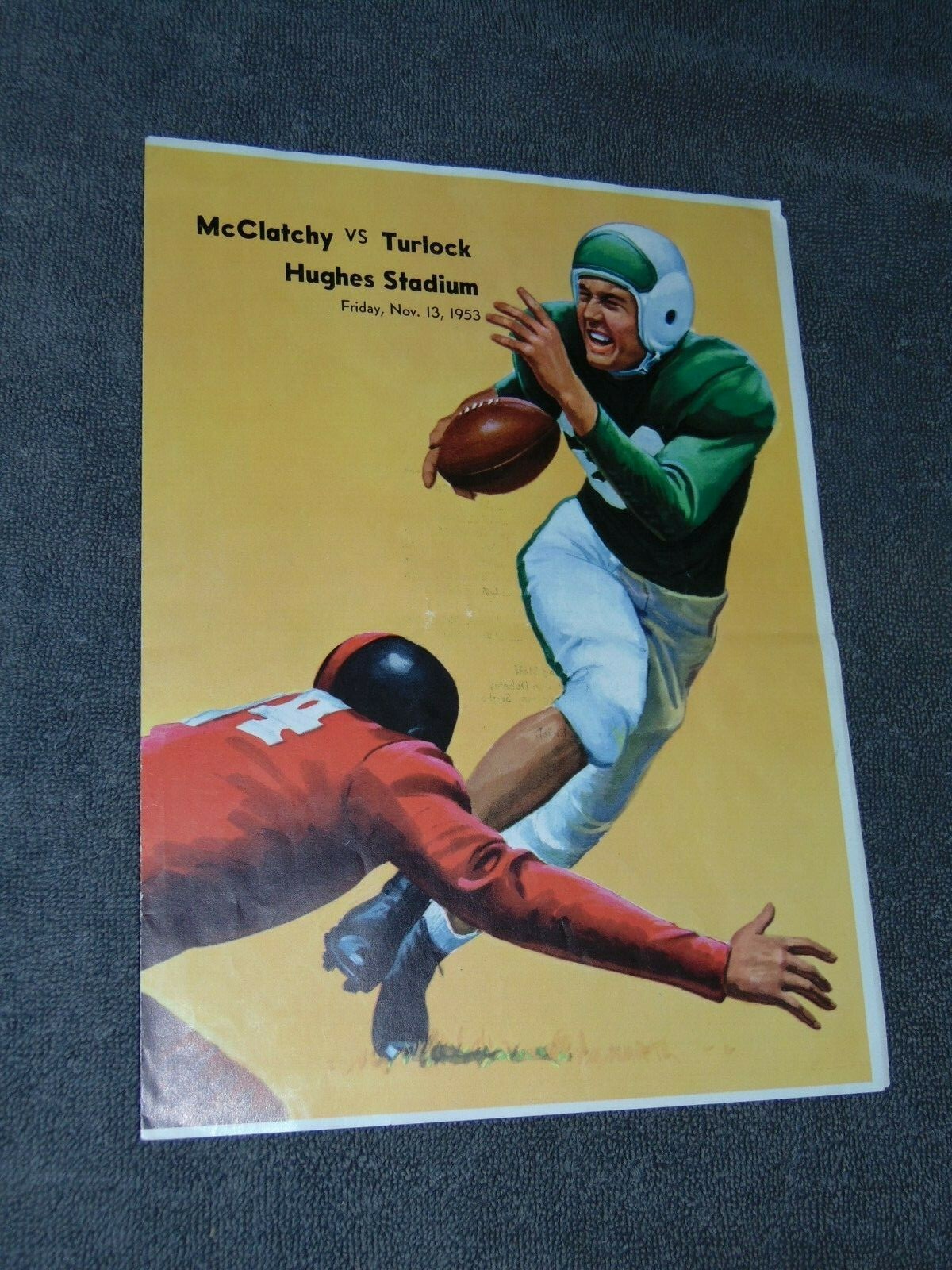 ORIGINAL NOV. 13, 1953 McCLATCHY VS TURLOCK HIGH SCHOOL CA FOOTBALL PROGRAM