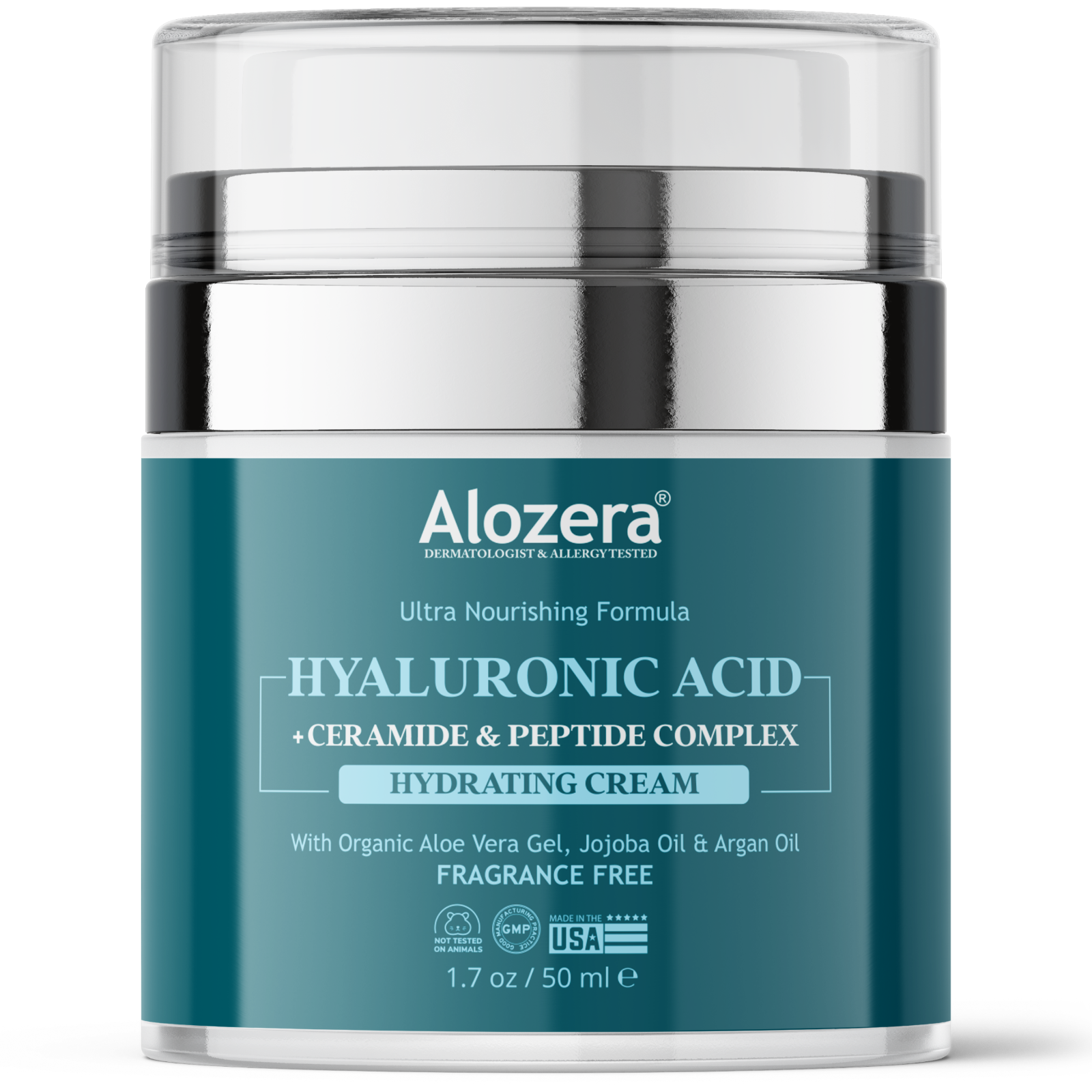 Alozera Hyaluronic Acid Face Cream - Deep Hydration & Anti-Aging, 1.7 oz