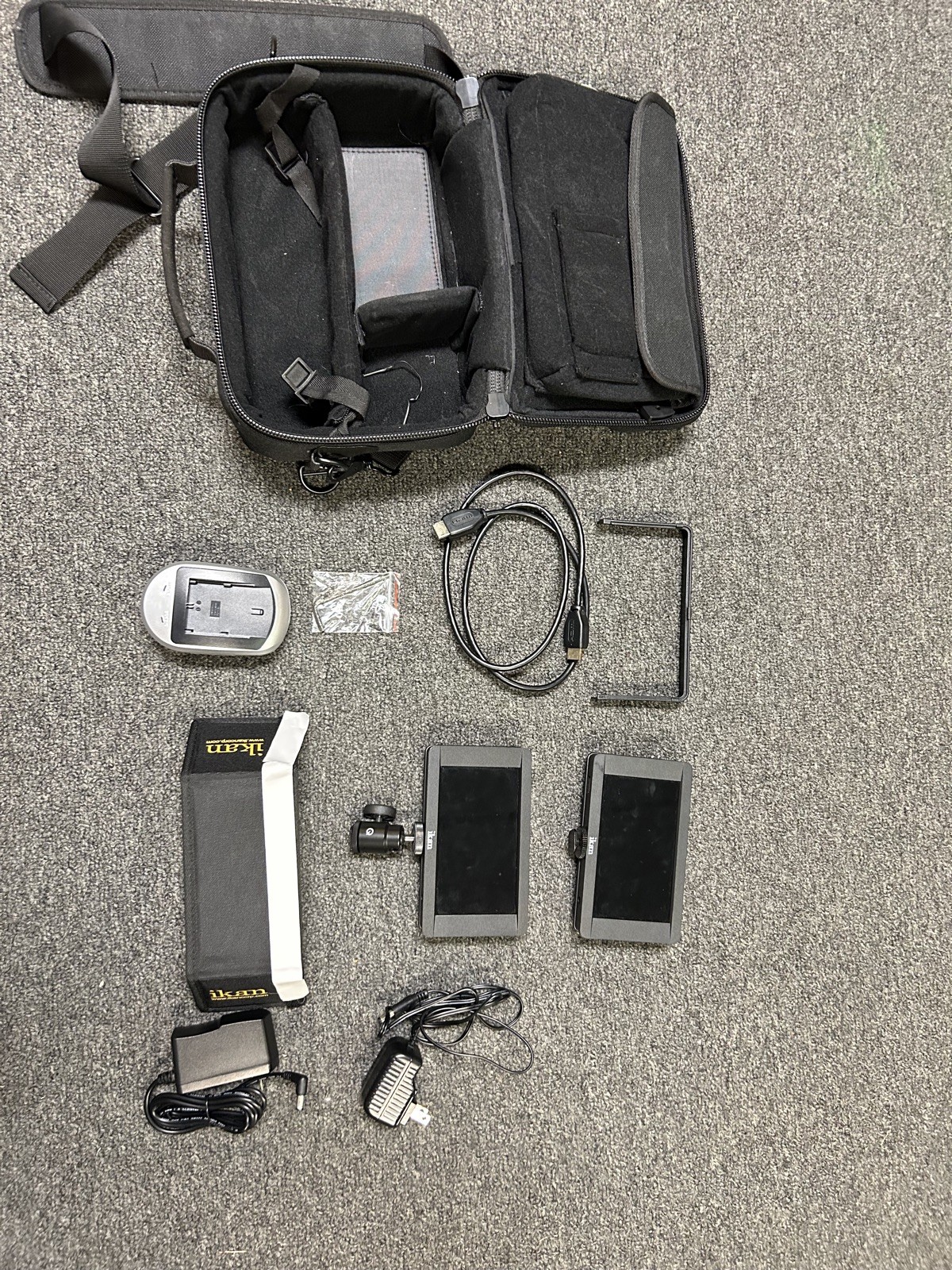 NEW Ikan DH5e 5" HDMI 4K Field Monitor Kit(x2) + Case, Mount, Power, Accessories