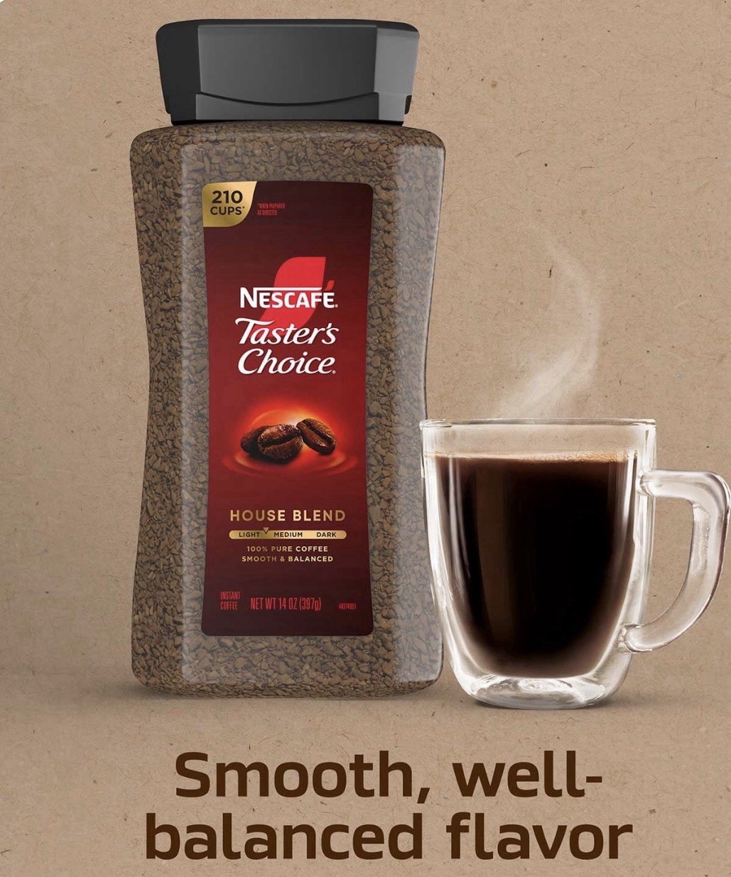 Nescafé Taster's Choice House Blend Light-Medium Instant Coffee, 14 oz.