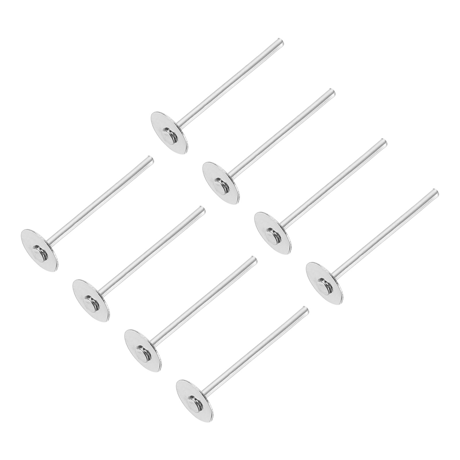 300Pcs Earring Posts, 4mm/0.2inch Stainless Steel Earring Studs, Silver
