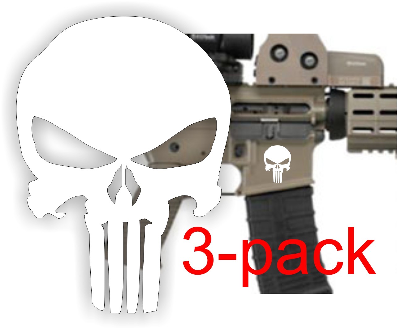 3 Punisher Skull Hard Hat Stickers ~ Laborer Foreman Helmet Decals Black Ops