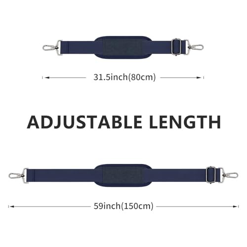 RAINYEAR 59 Inch Shoulder Strap for Bag, Adjustable Soft Padded Navy Blue
