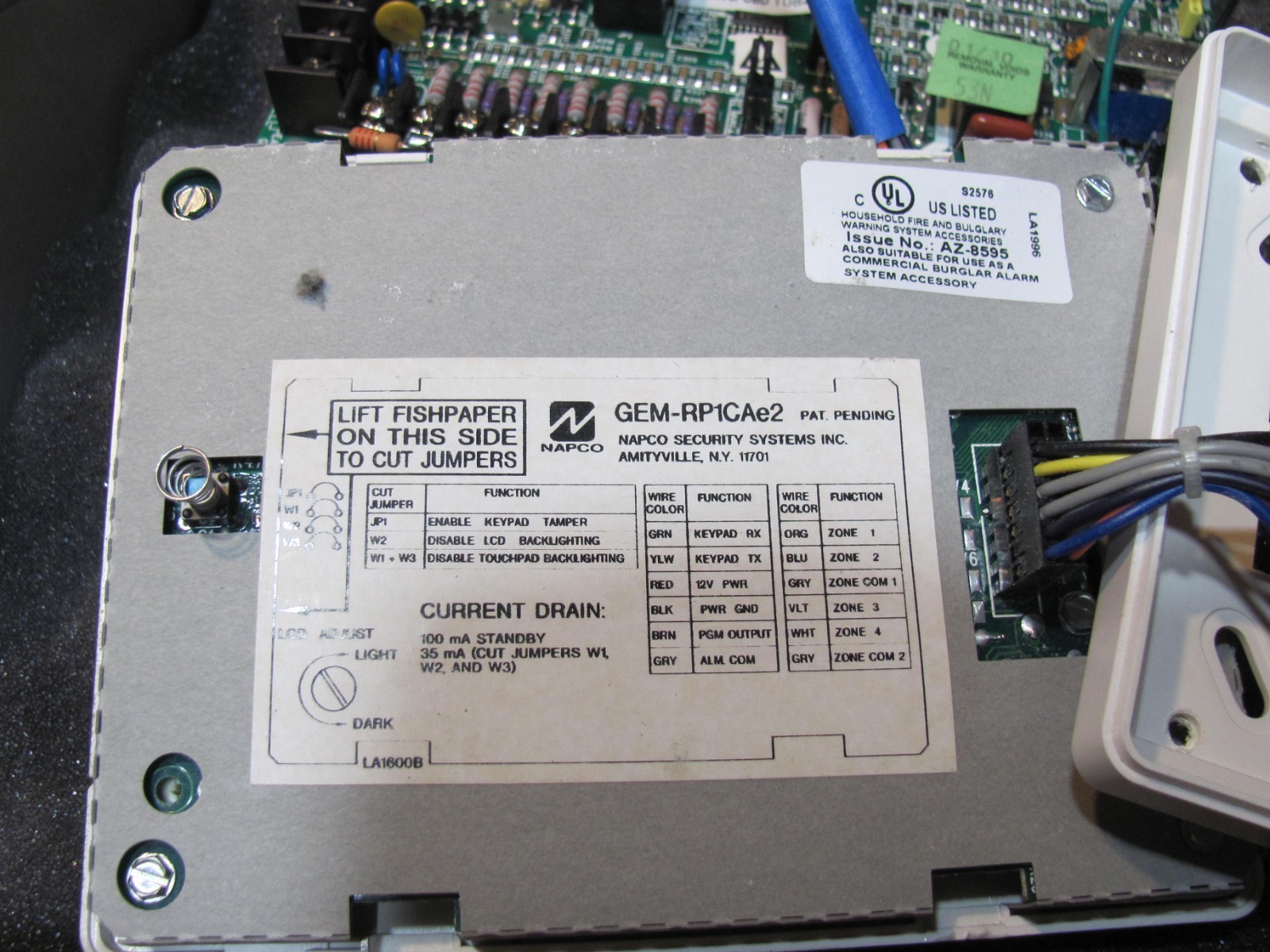 NAPCO GEMINI P816 LOT