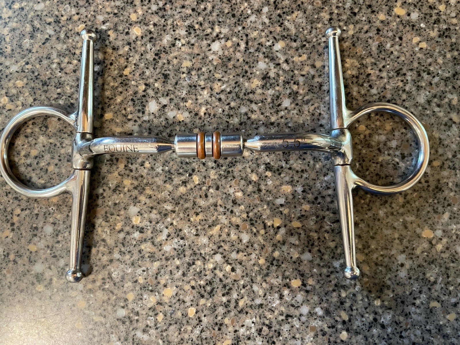 Equine Brand Full Cheek English Bit With Roller 5.5 Inch Size