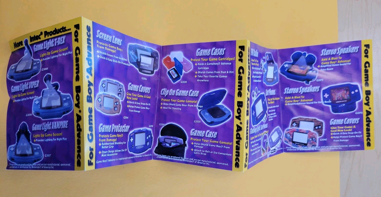 Intec Gameboy Advance Accessory Fold Out Brochure