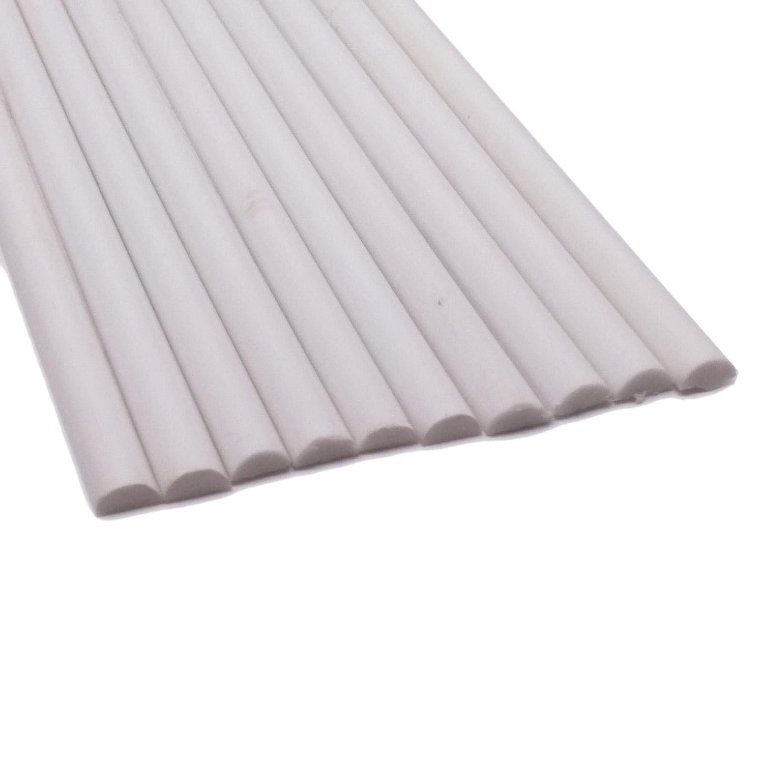 10pcs ABS Styrene Plastic Half Round Bar Rod 5mm Dia. 9.85" Long White