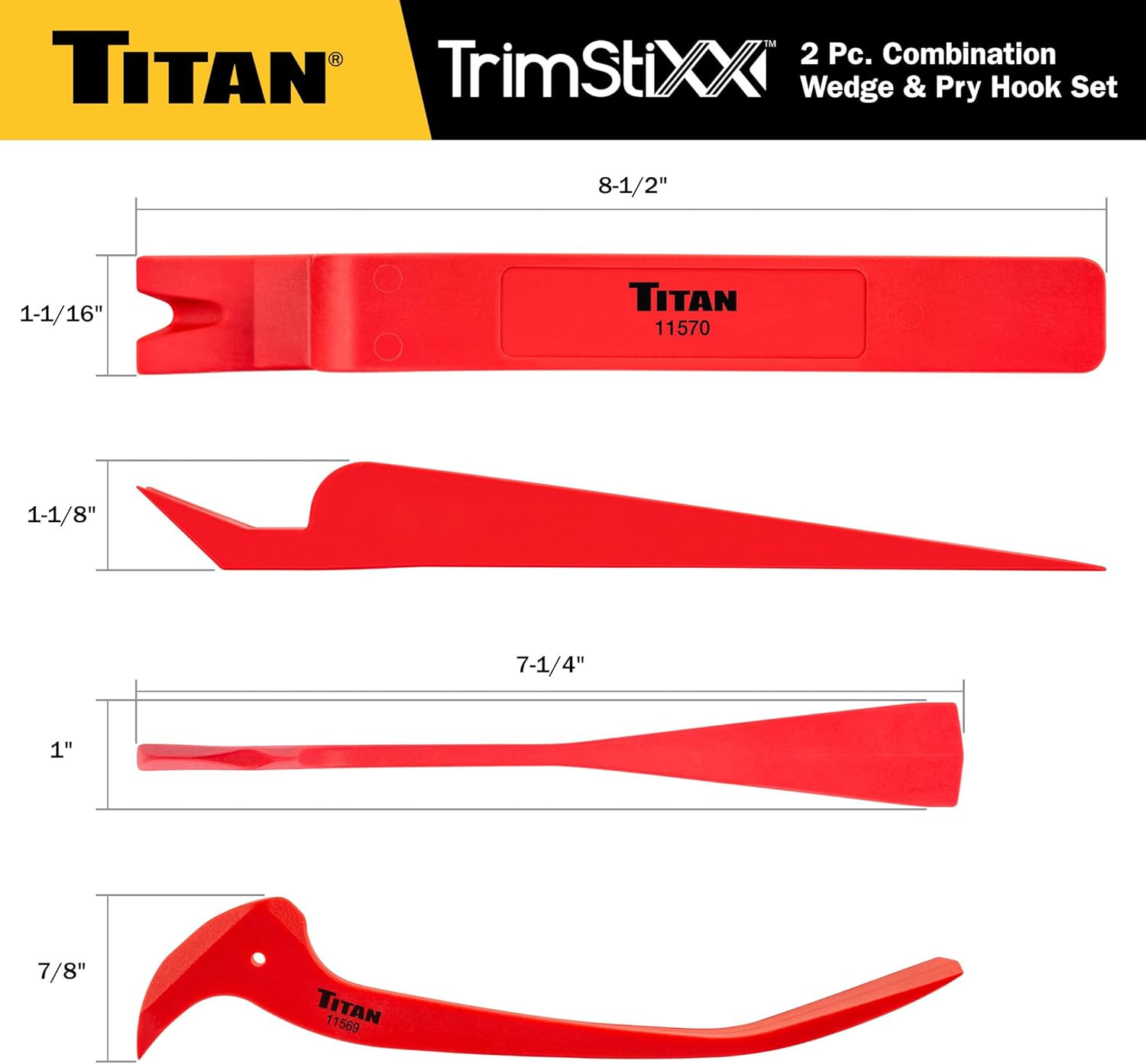 11568 2-Piece Combination Wedge and Pry Hook Set