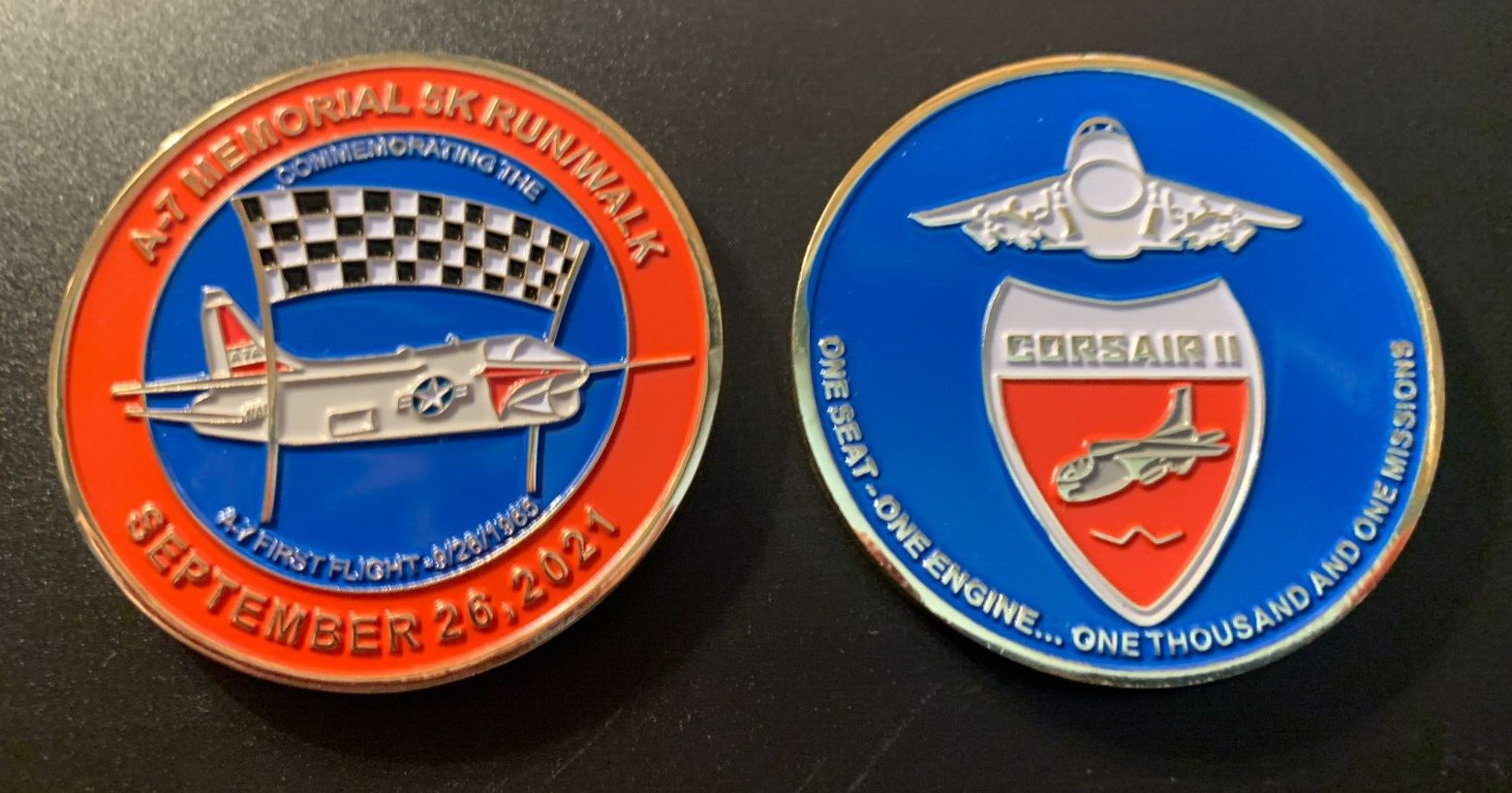 Beautiful A-7 Corsair II 2021 5K Challenge Coin - FREE SHIPPING!
