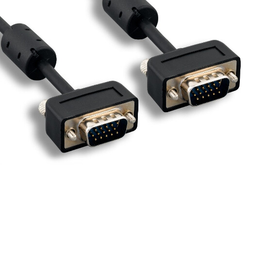 Kentek 25ft Slim SVGA HD15 Video Cable 15Pin Male/Male EMI/RFI Filter PC Display