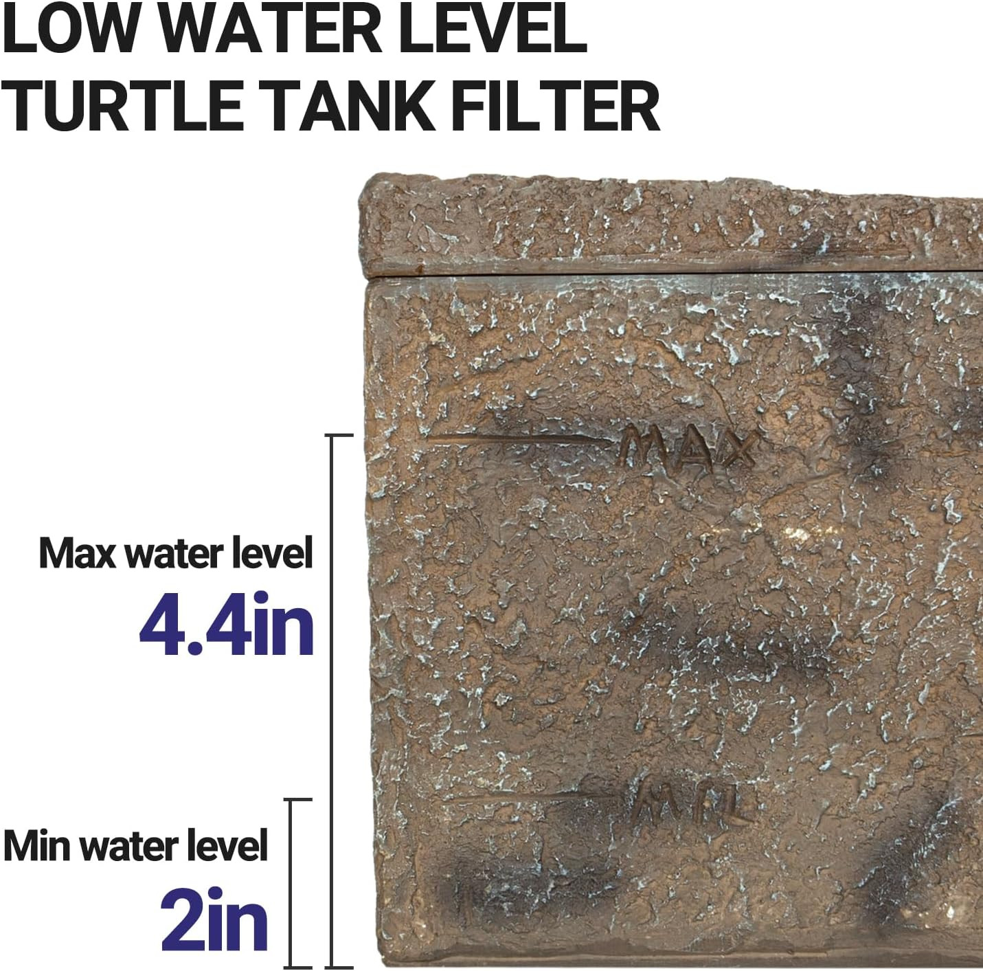 Turtle Tank Filter, 120GPH Turtle Filter Basking Platform with Detachable Bridge