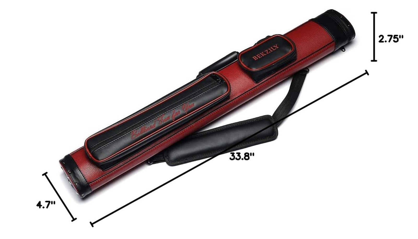 2X2 Billiards Pool Cue Tube Carrying Case Red