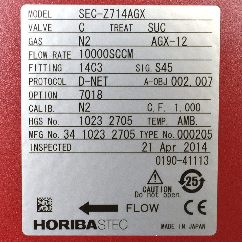 NEW Stec SEC-Z714AGX Mass Flow Controller DeviceNet MFC (Ar / 10 SLM) C-Seals