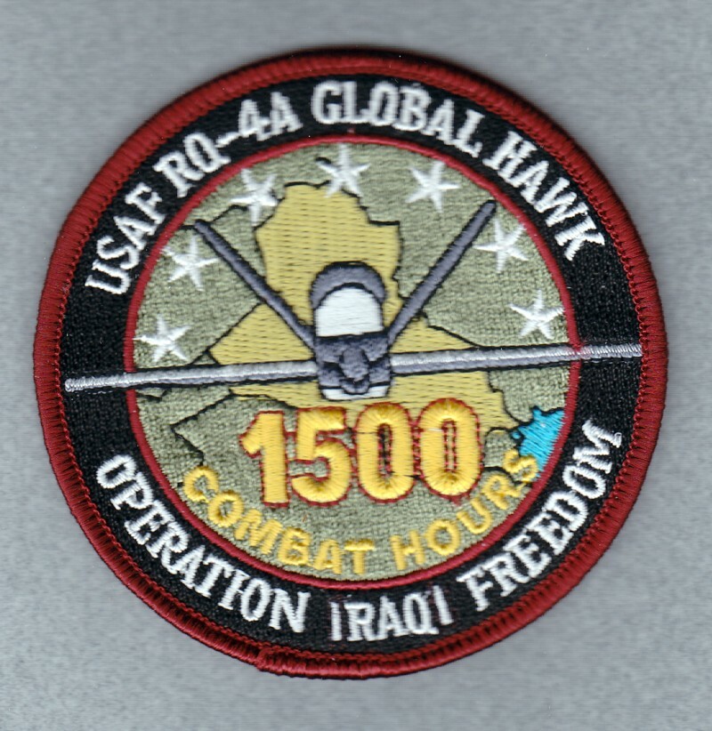 USAF Air Force Patch: 12th Expeditionary Recon Sqdn, 1500 Combat Hours