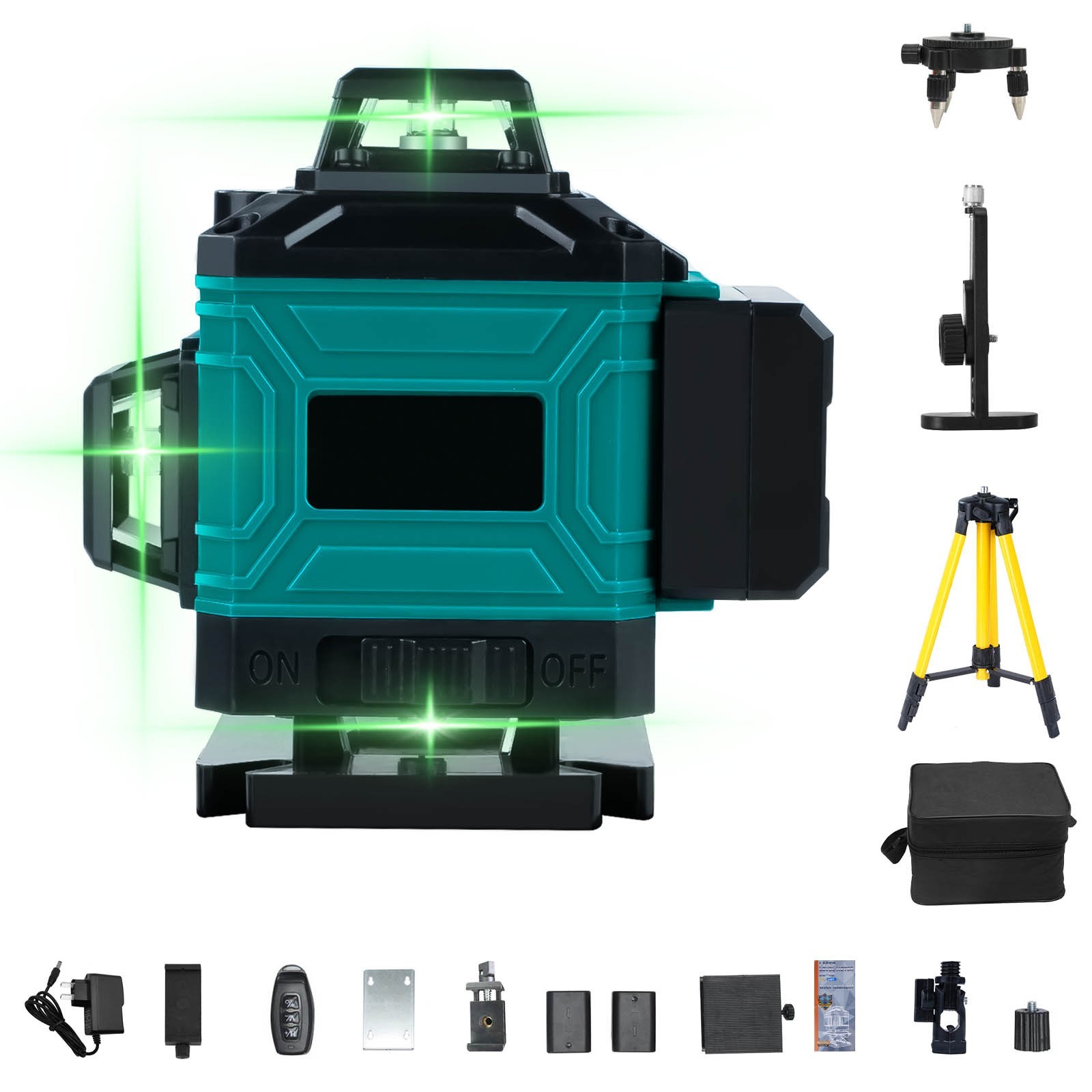 Outdoor Laser Level 16 Lines Self-Leveling German LD Light Source Rechargeable