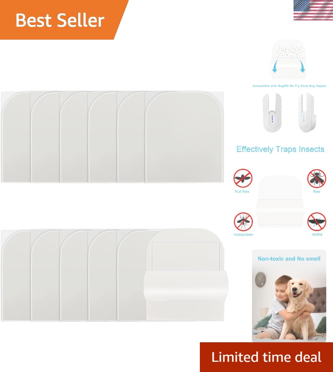 Highly Adhesive 12 Pack Glue Pads for Indoor Insect Traps - Reliable Protection