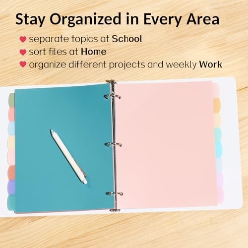 8 Tabs Long-Lasting Plastic Write & Erase Large Tabs 1 Set Pastels Color