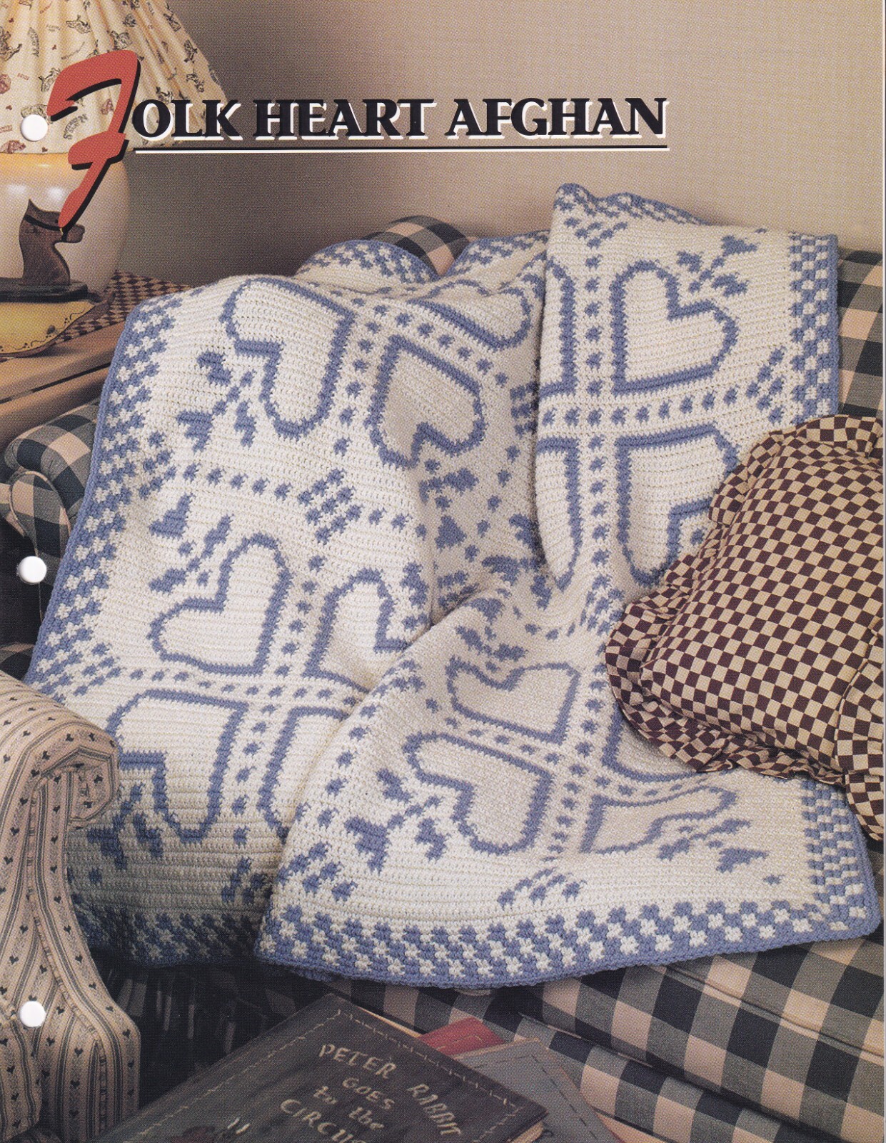Crochet Afghan Pattern FOLK HEART AFGHAN Pattern Leaflet Annie's