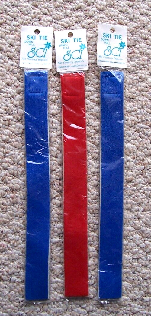 3 Packages of Ski Country Imports Ski Ties 12" Long Vintage Japan Made