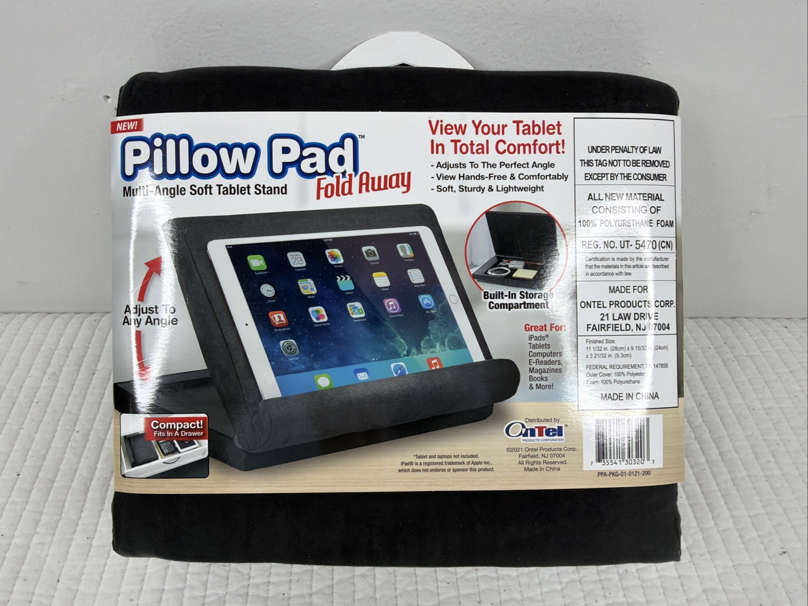 Ontel Pillow Pad Fold Away Tablet Holder Multi-Angle Compact