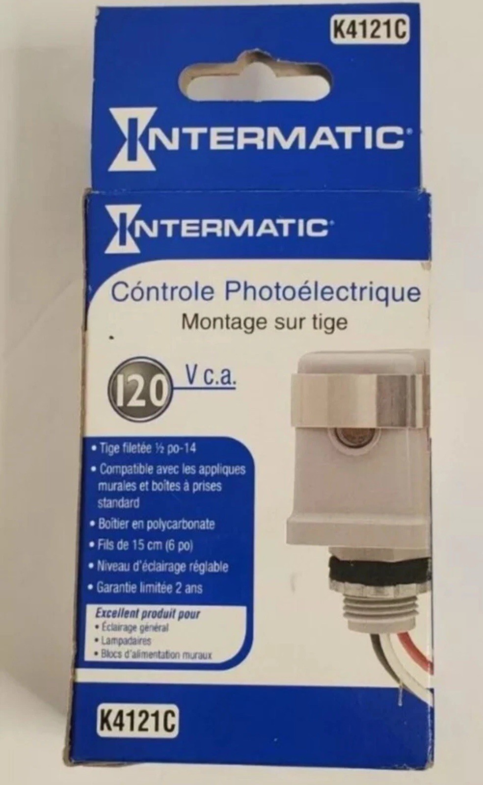 Intermatic K4121C Stem Mount Position Thermal Photo Control, Brand New 120v