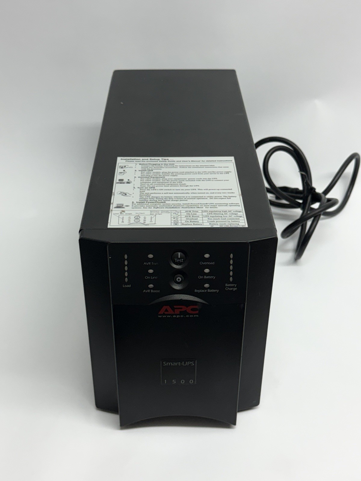 APC SUA1500 1500VA 980W 120V Smart-UPS Battery Power Backup Tower USB NO BATTERY