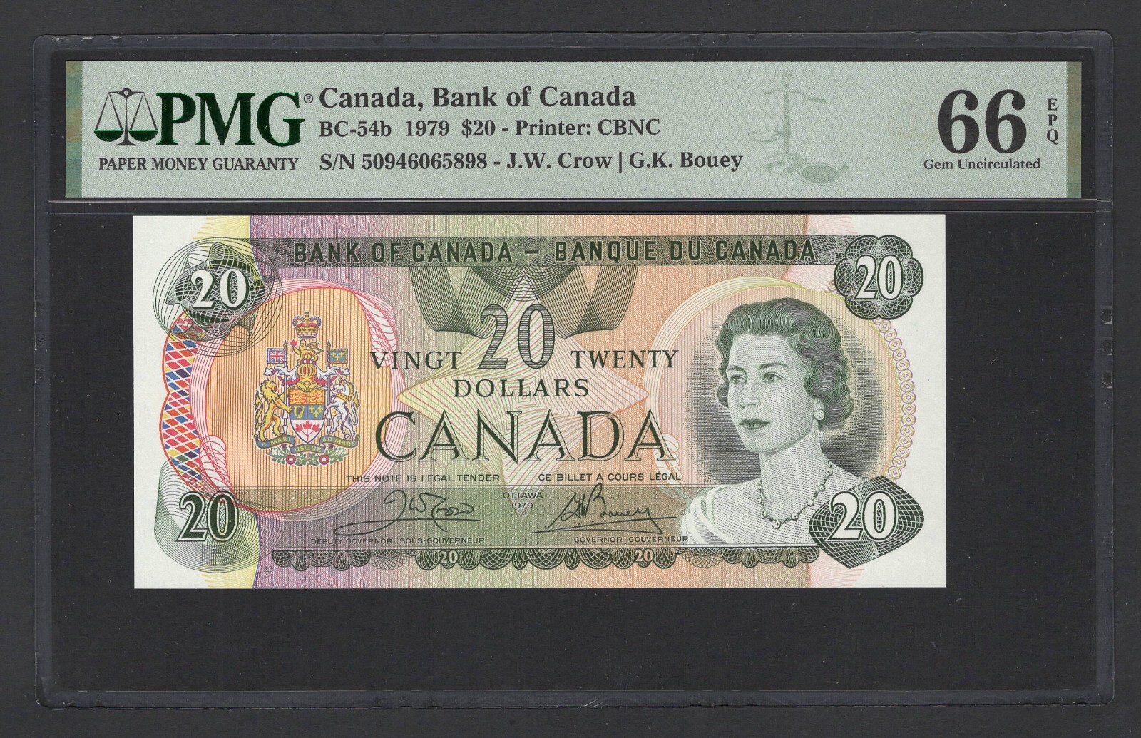 Canada 20 Dollars 1979 BC-54b Uncirculated Grade 66