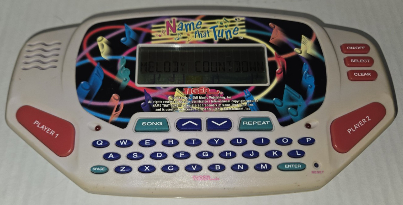 TESTED w/Video 1997 Tiger Name That Tune Music Hand Held Game & Music Cartridge