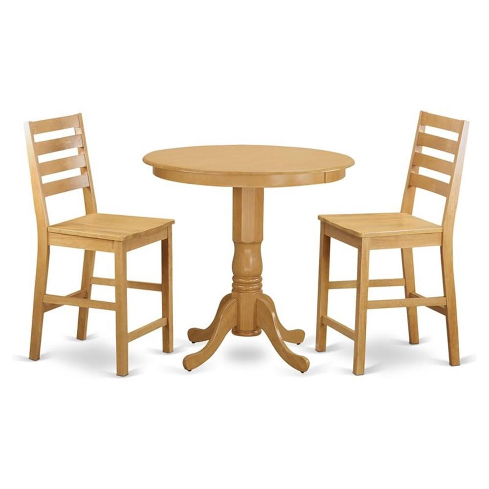 East West Furniture Jackson 3-piece Traditional Wood Dining Table Set in Oak