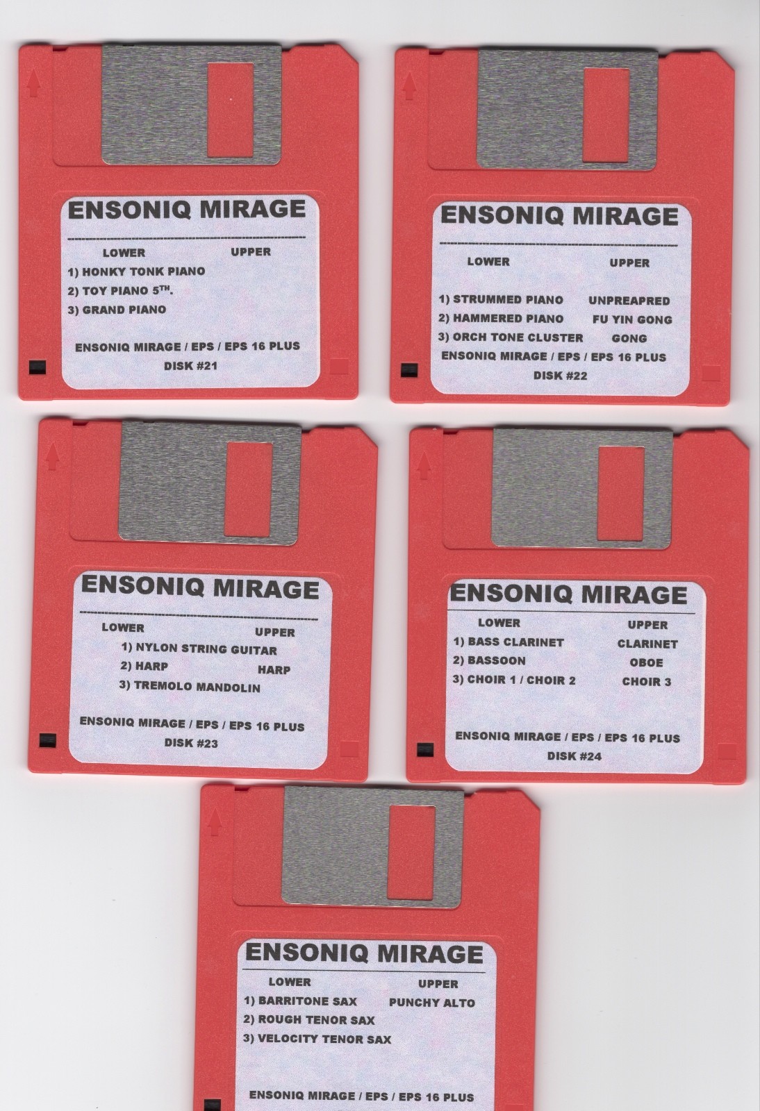 ENSONIQ MIRAGE NEW DISK SET #2 MIRAGE/EPS/EPS 16+/ COMPLETE SET