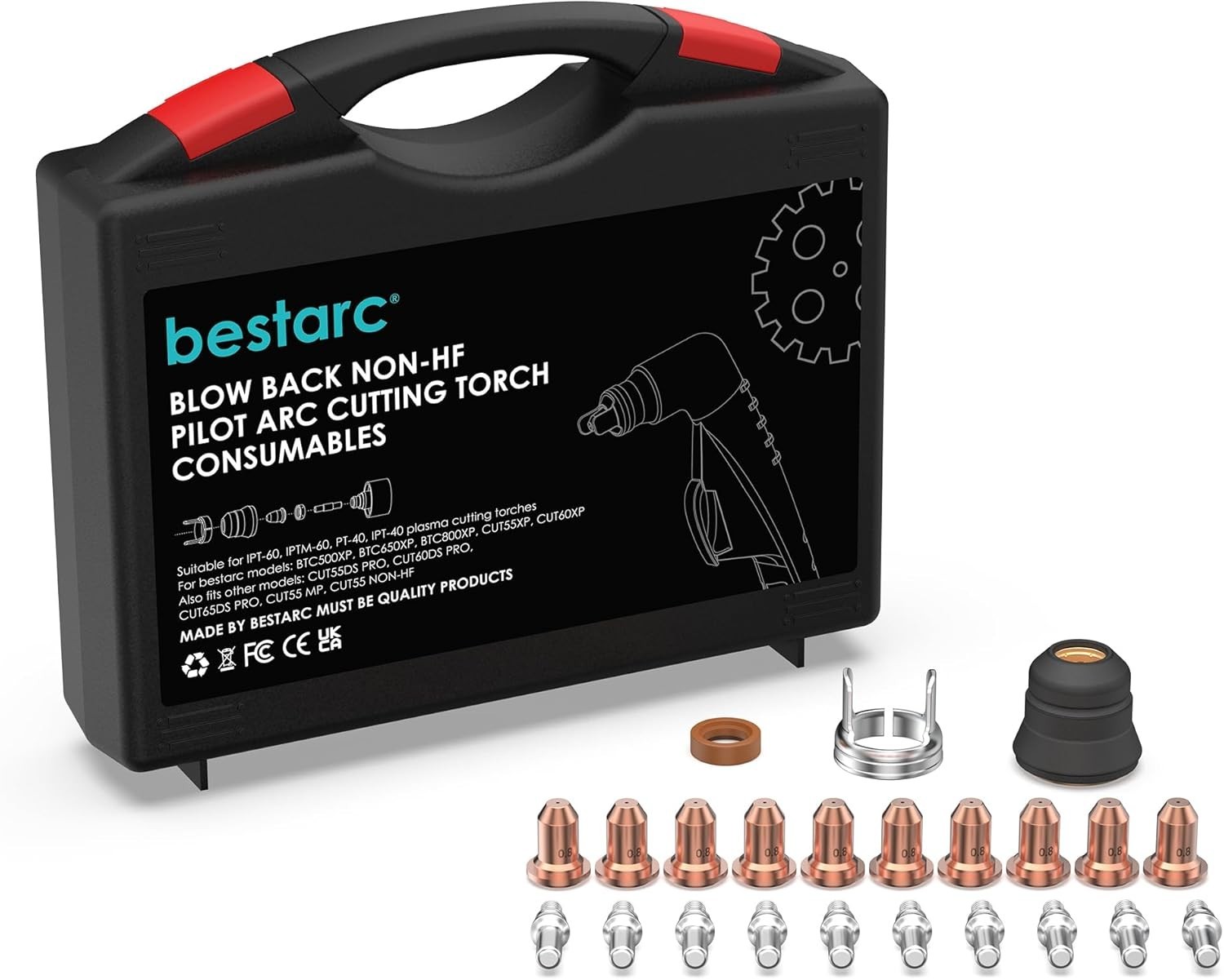 Complete Kit of 23Pcs Plasma Cutting Consumables for Efficient Torch Performance