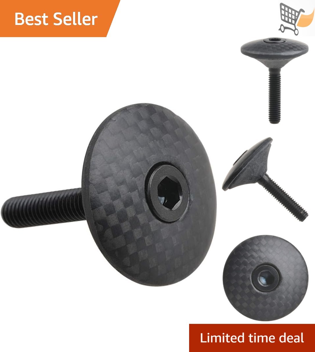 1 1/8" Carbon Fiber Cycling Headset Stem Top Cap M6x35mm Titanium Bolt