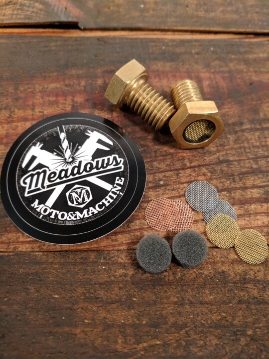HARLEY BREATHER BOLTS FOR XL SPORTSTER TUMBLED BRASS CHOPPER BOBBER FL FX FXR