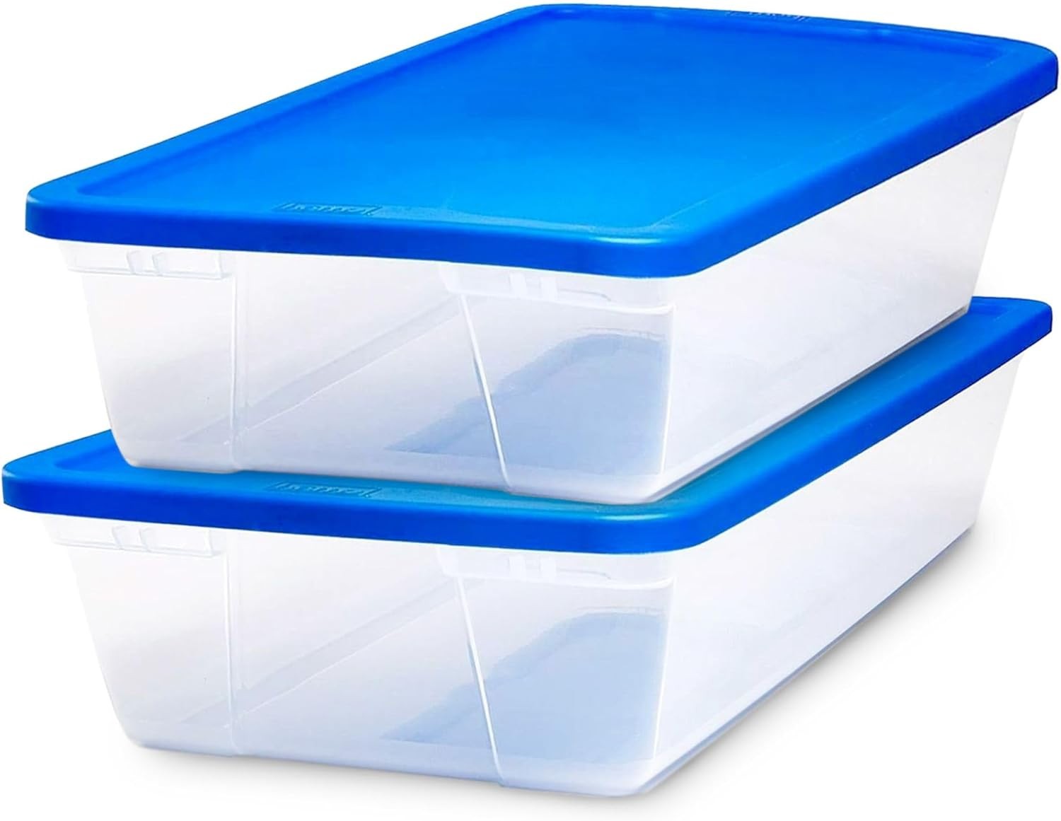 10-Pack Snaplock Small Clear Plastic Storage Organizer Bins w/Lids 6 Quart Blue