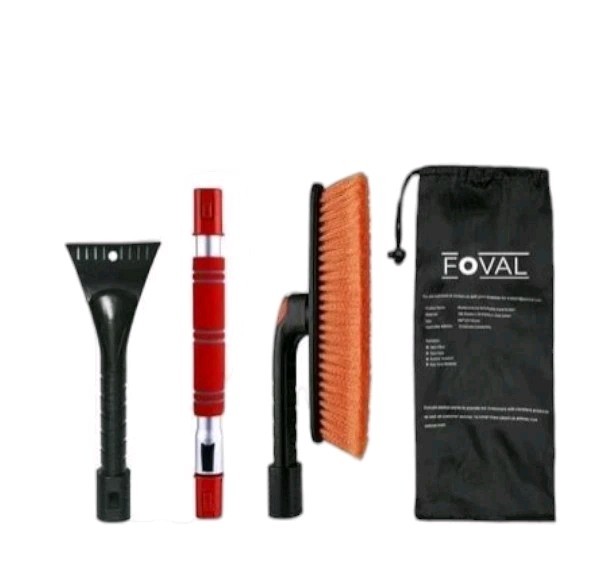 Extendable 47.2" Ice Scraper Snow Brush Windshield Window Snow & Ice Brush Kit