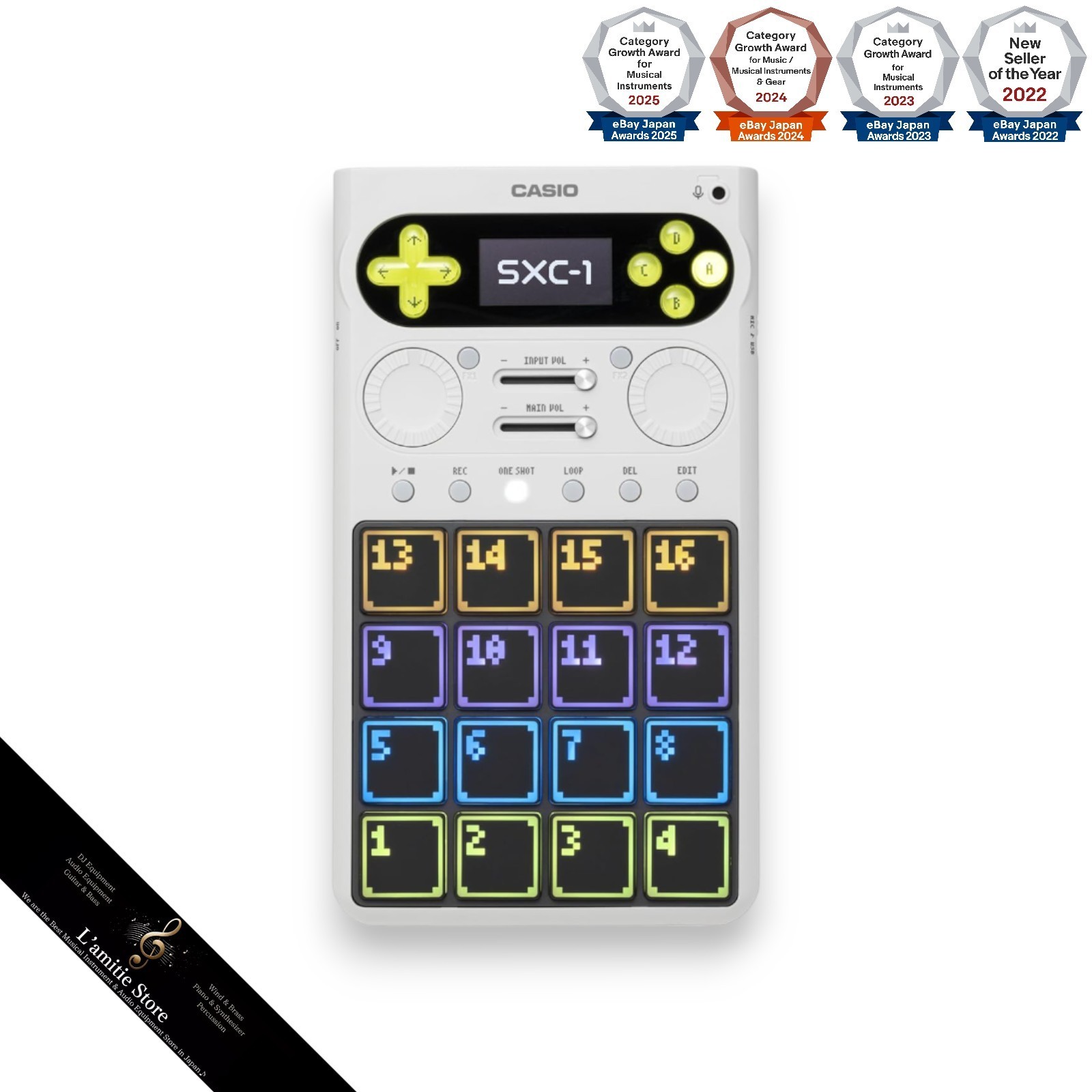 CASIO SXC-1 Portable Standalone Sampler16 Pads Built-in Mic Speaker 64GB SXC1