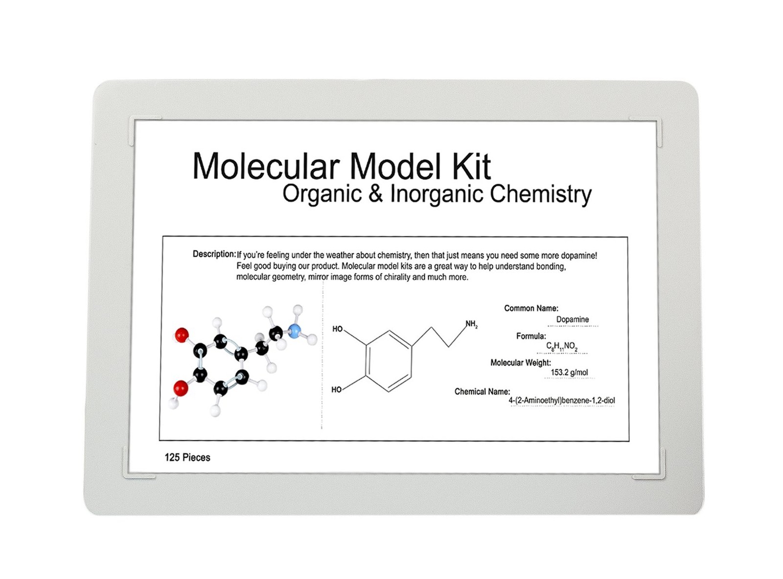 PCM007 125PCs Molecular Model Kit
