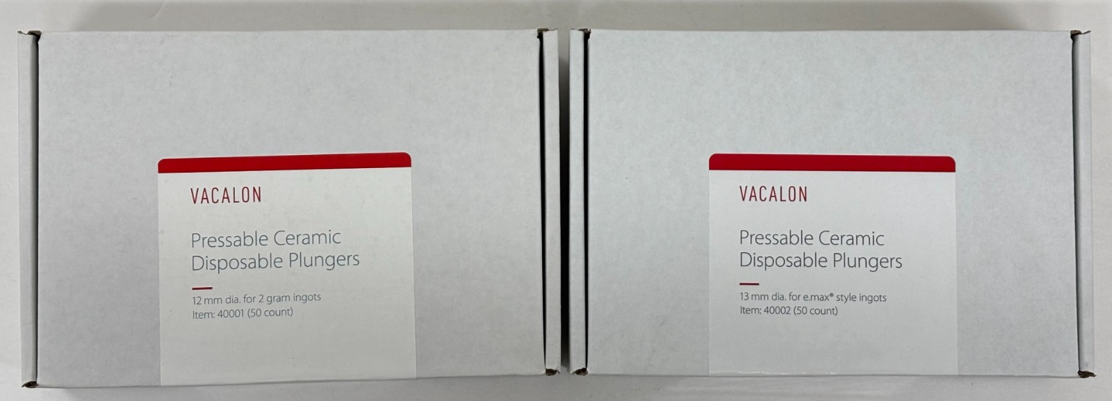 Disposable Plunger 12mm (2g), 13mm (3g or 6g), 16mm (5g) INGOTS 50pkg (Vacalon)