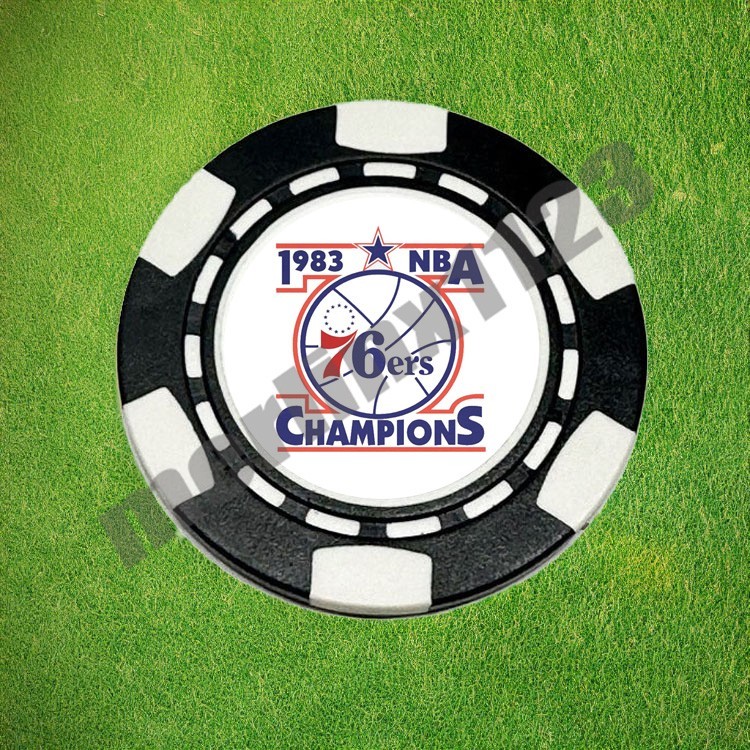 Philadelphia 76ers Sixers NBA Finals Champions Clay Poker Chip Golf Ball Marker