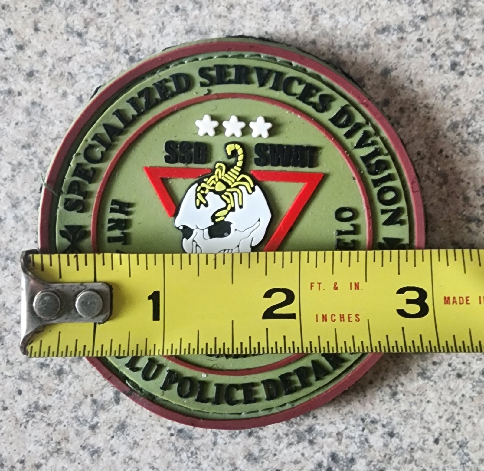 HONOLULU POLICE DEPARTMENT HPD SSD SWAT PVC/ RUBBER PATCH HOOK/LOOP BACKING