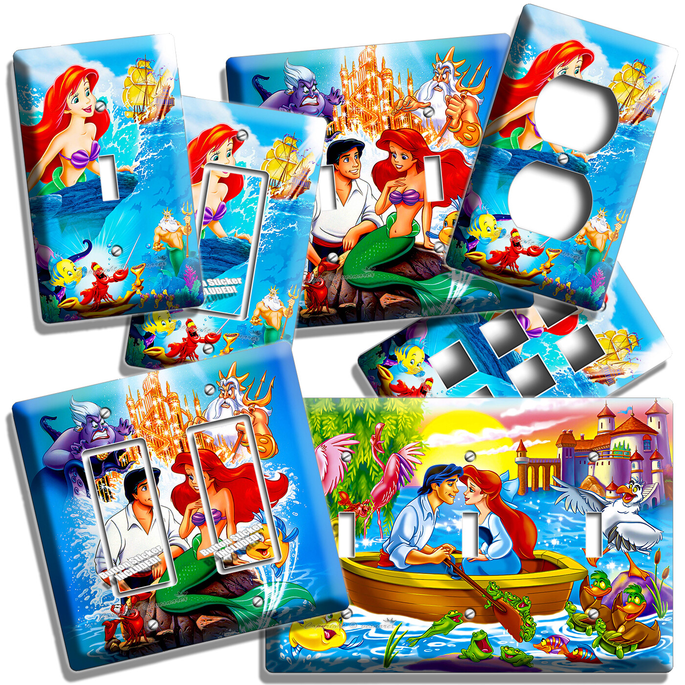 PRINCESS ARIEL LITTLE MERMAID LIGHTSWITCH WALL PLATE BABY NURSERY ROOM ART DECOR