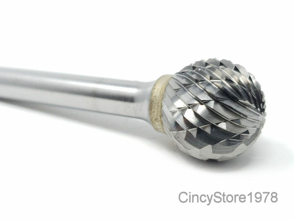 SD6D Ball Shape Tungsten Carbide Burr Bur Cutting Tool Die Grinder Bit 1/4" NEW
