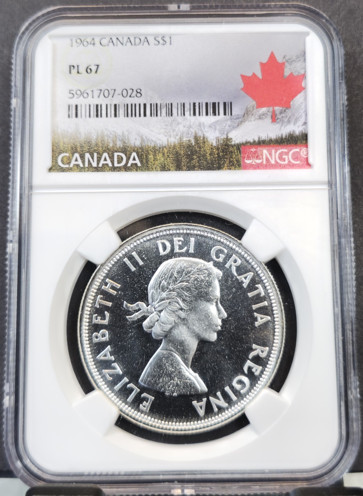 1964 CANADA SILVER DOLLAR CHARLOTTETOWN CENTENNIAL NGC PL 67 RARE GEM PROOF