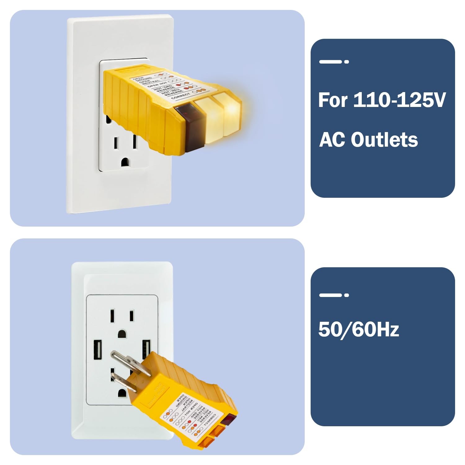 Outlet Tester with Electrical Receptacle Test,Socket for North Yellow