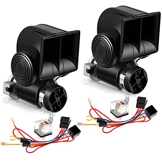 2 Pack Air Horn for Truck 12v 150 dB Electric Loud Train Horn for Car Black