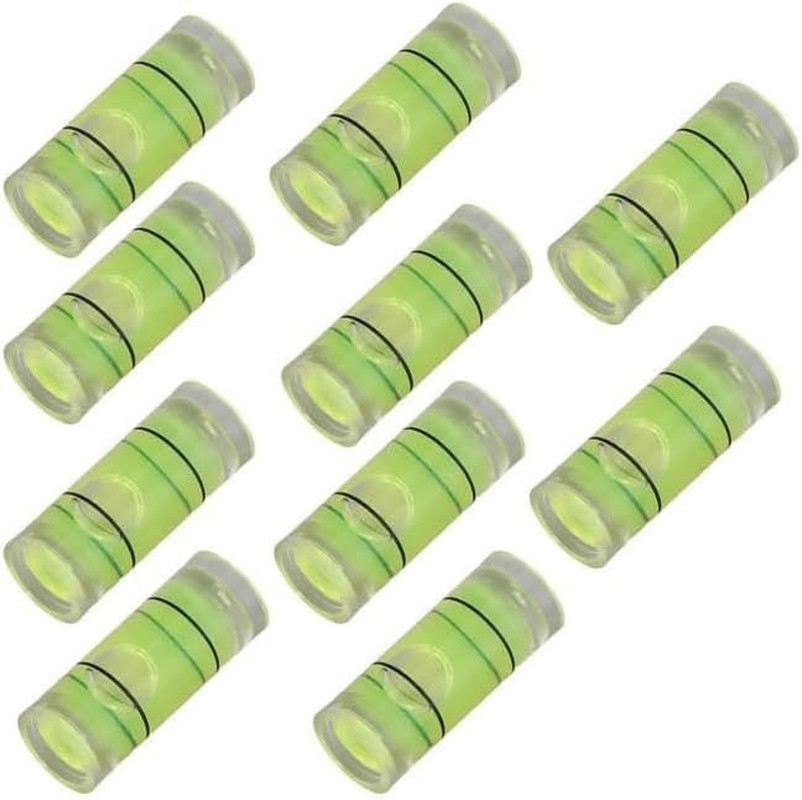 10Pcs 8×20Mm Small Cylindrical Bubble Spirit Level Vials | PMMA Frame Bubble Lev