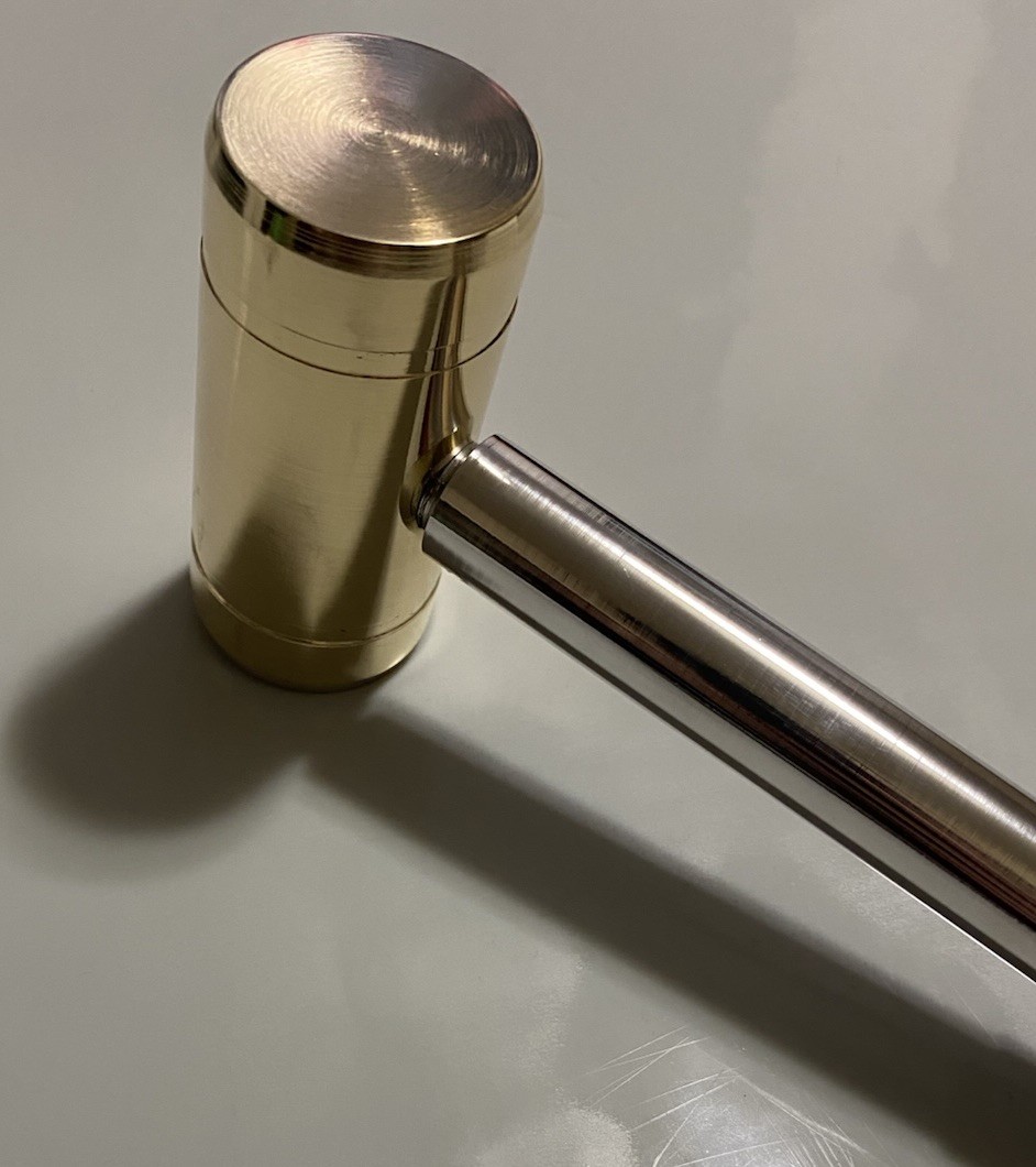 2 lb Brass Hammer 3/4” Knurled Aluminum Handle 9.5” Non-Sparking Free Shipping